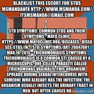 reddit std|do escorts have stds.